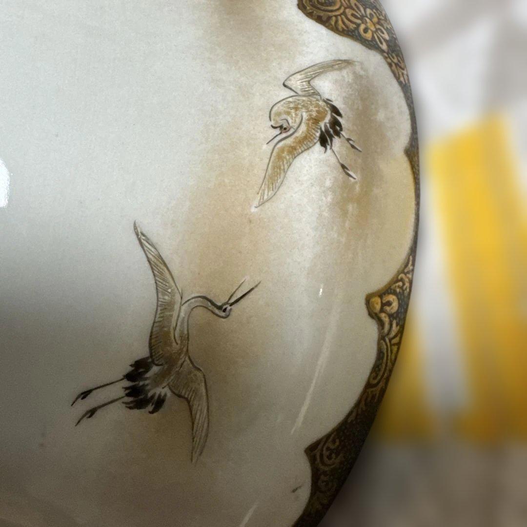 最終価格、アンティーク、自家保存　久谷　谷口骨董　蓋の裏に菖蒲の絵