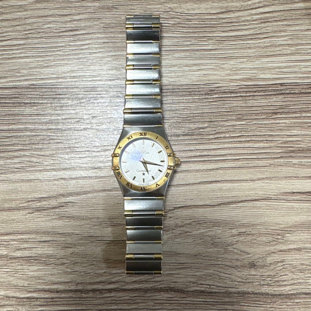 OMEGA クォーツ時計 ステンレススチール ゴールド