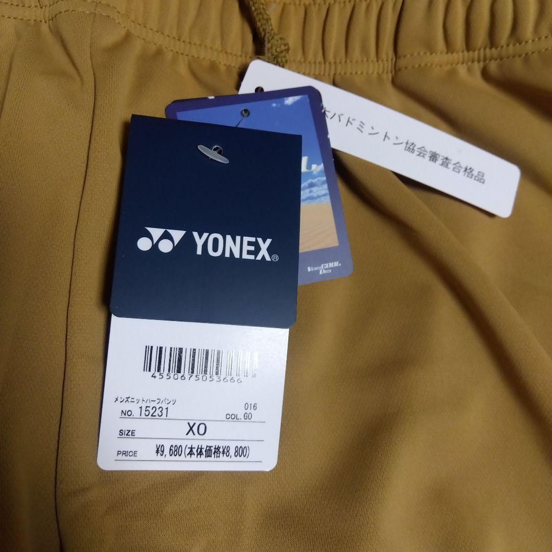 新品✨ ⑧ YONEX ハーフパンツ／ ユニ XО／ゴールド／日本代表モデル