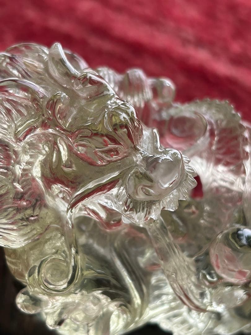 最高品質シトリン龍玉持西に金運パワ透明度が高く龍の一刀彫り‼️大特価SALE中