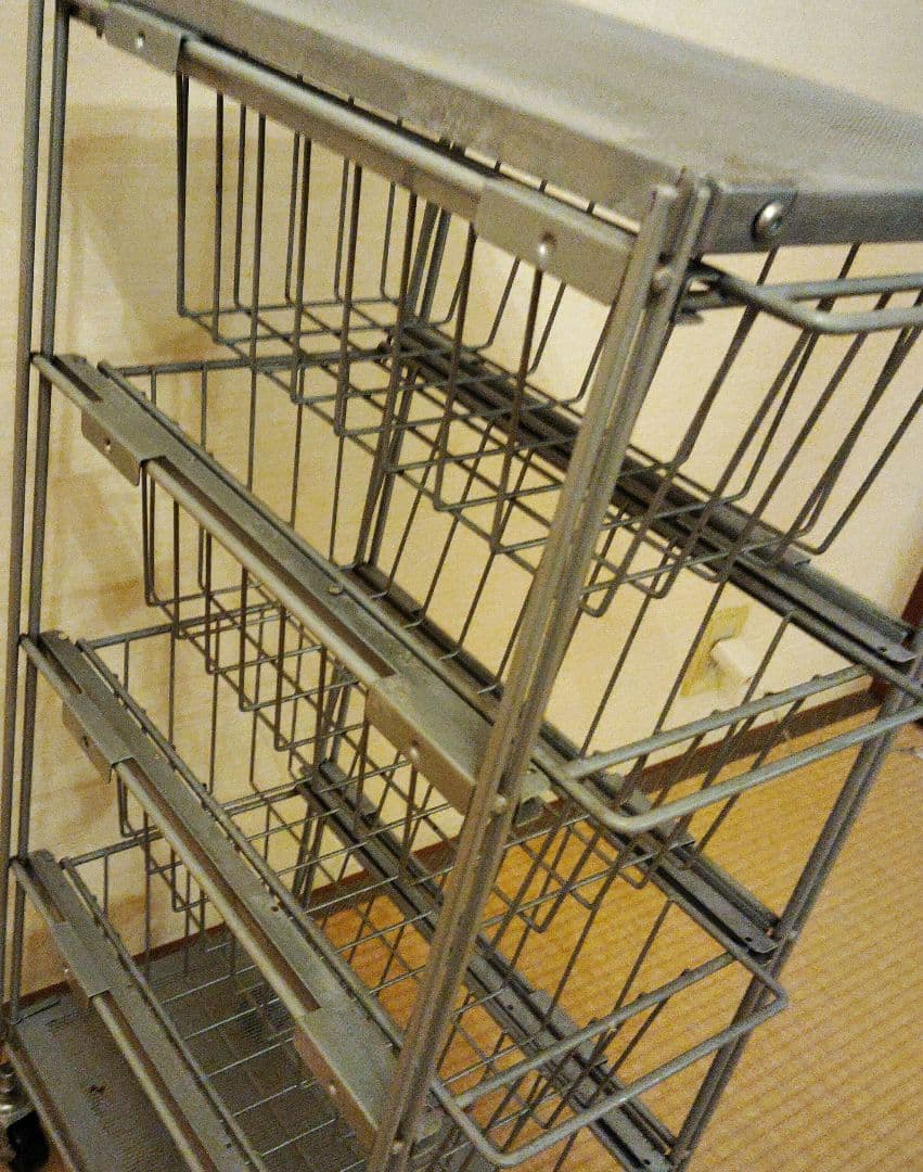 最終価格MUJI4段スチールラック キャスター付き