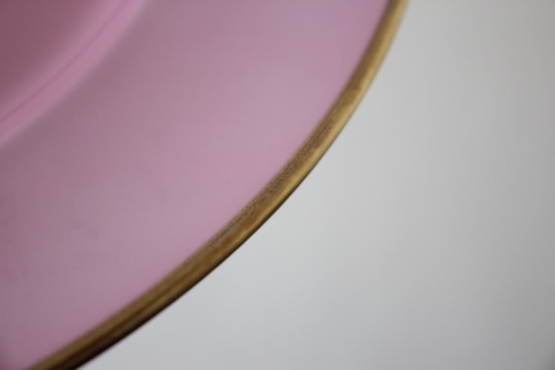 イタリア　リチャードジノリ　ドッチア窯　３０cm　金彩プレート　ピンク