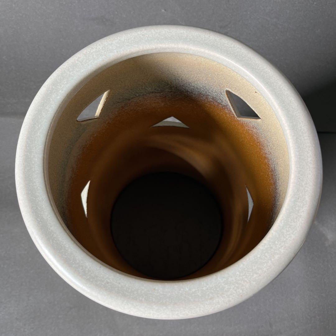 信楽焼傘立て  斜彫 高さ４３cm