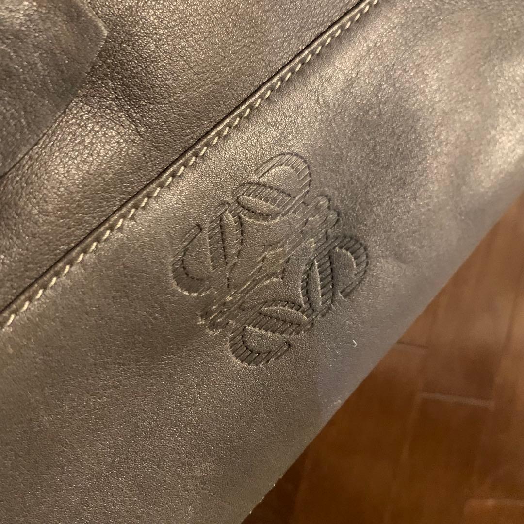 LOEWE ロエベ　レザー　ショルダー　ボストンバッグ　グレー　革