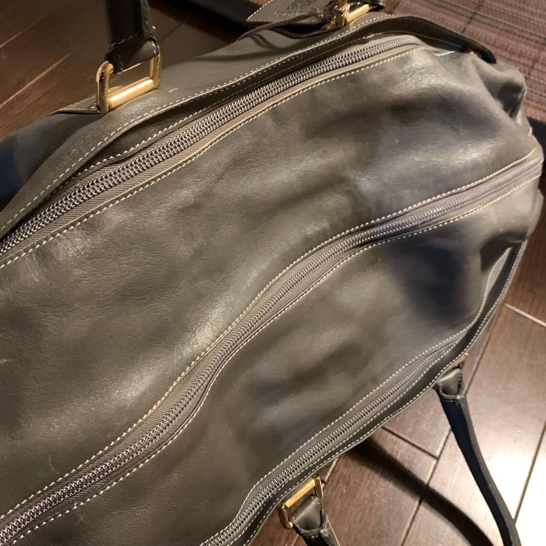 LOEWE ロエベ　レザー　ショルダー　ボストンバッグ　グレー　革