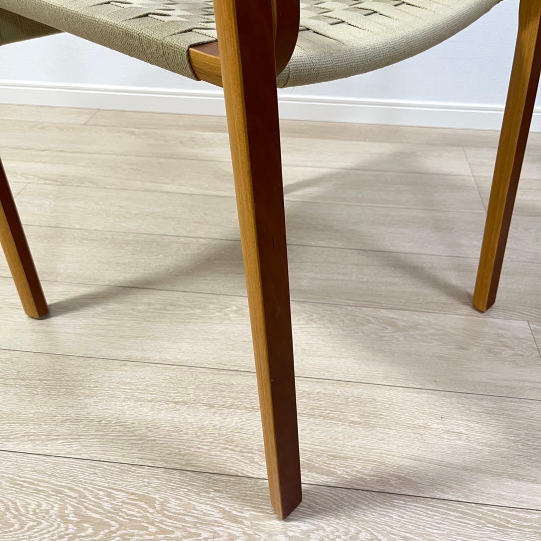 (つ72)WISE WISE アームチェア 編み座面 ナチュラル