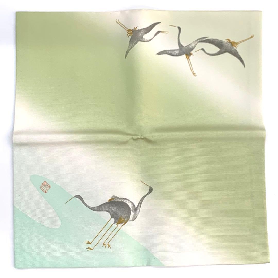 【帛紗1 友禅　岸　うぐいす色】北村徳齋