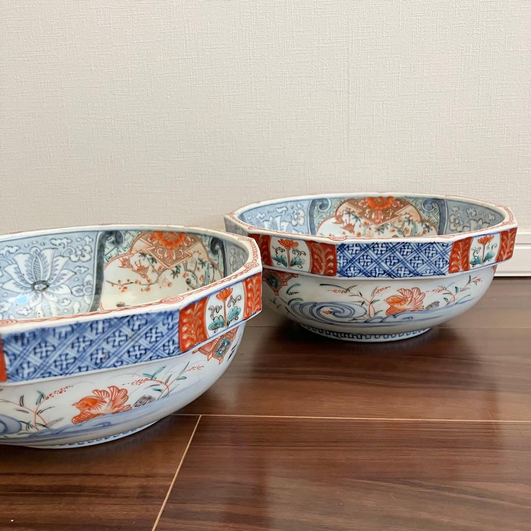 古伊万里　色絵　大鉢　2客