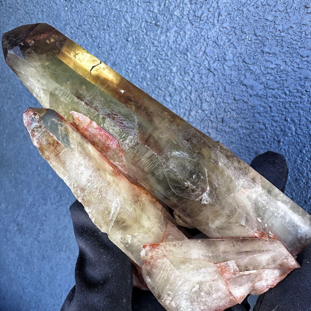 高透明度❗️浄化ファントム☆魔除スモーキーシトリン水晶 クラスター天然石A1453