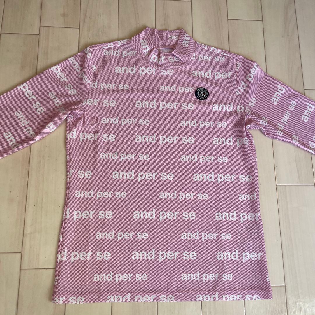 【未使用】and per se アンパスィ 長袖ハイネックシャツ Lサイズ