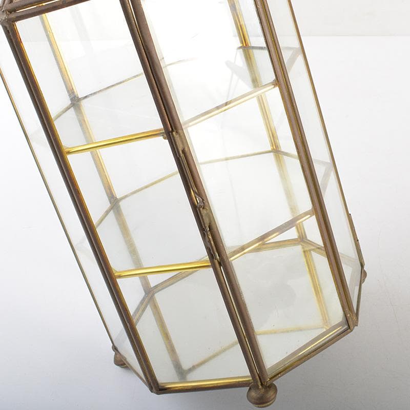 アンティーク　銅枠　八角　ガラスケース　宝石入　ディスプレイケース　CR7319