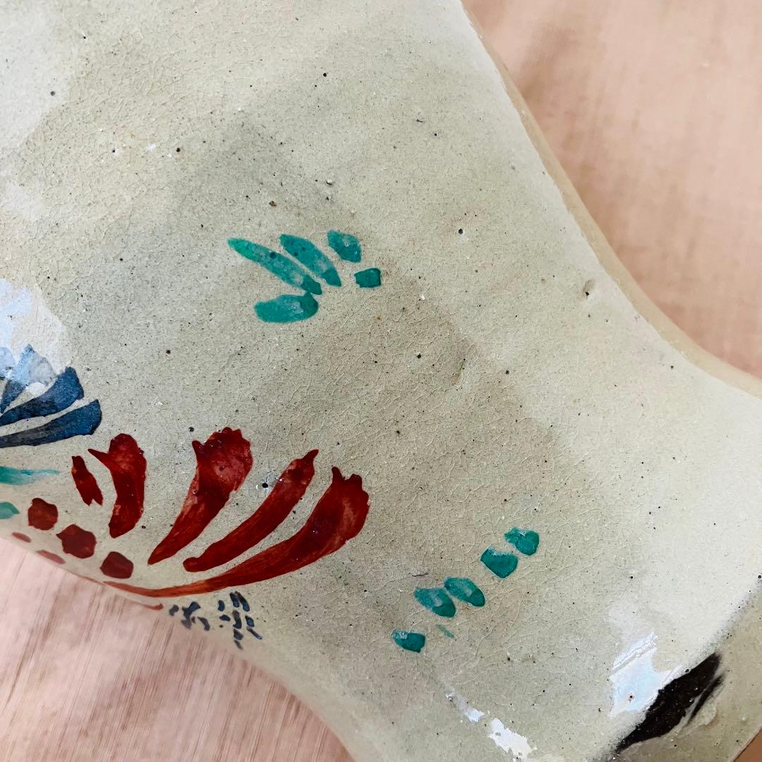 (希少) 壺屋焼　小橋川仁王　花瓶　鶏　沖縄　民藝　柳宗悦　やちむん