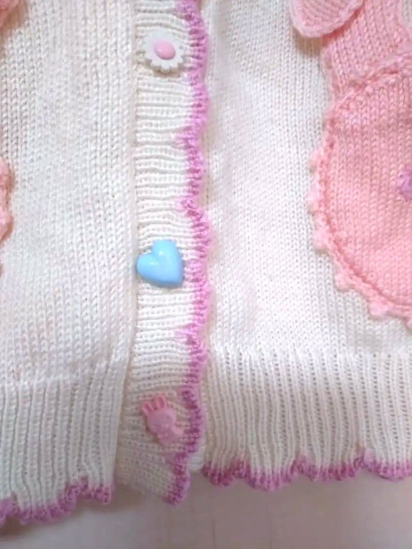 【美品✩】ナイルパーチ♡手編みのウサギ刺繍のニットカーディガンです(^^)♡