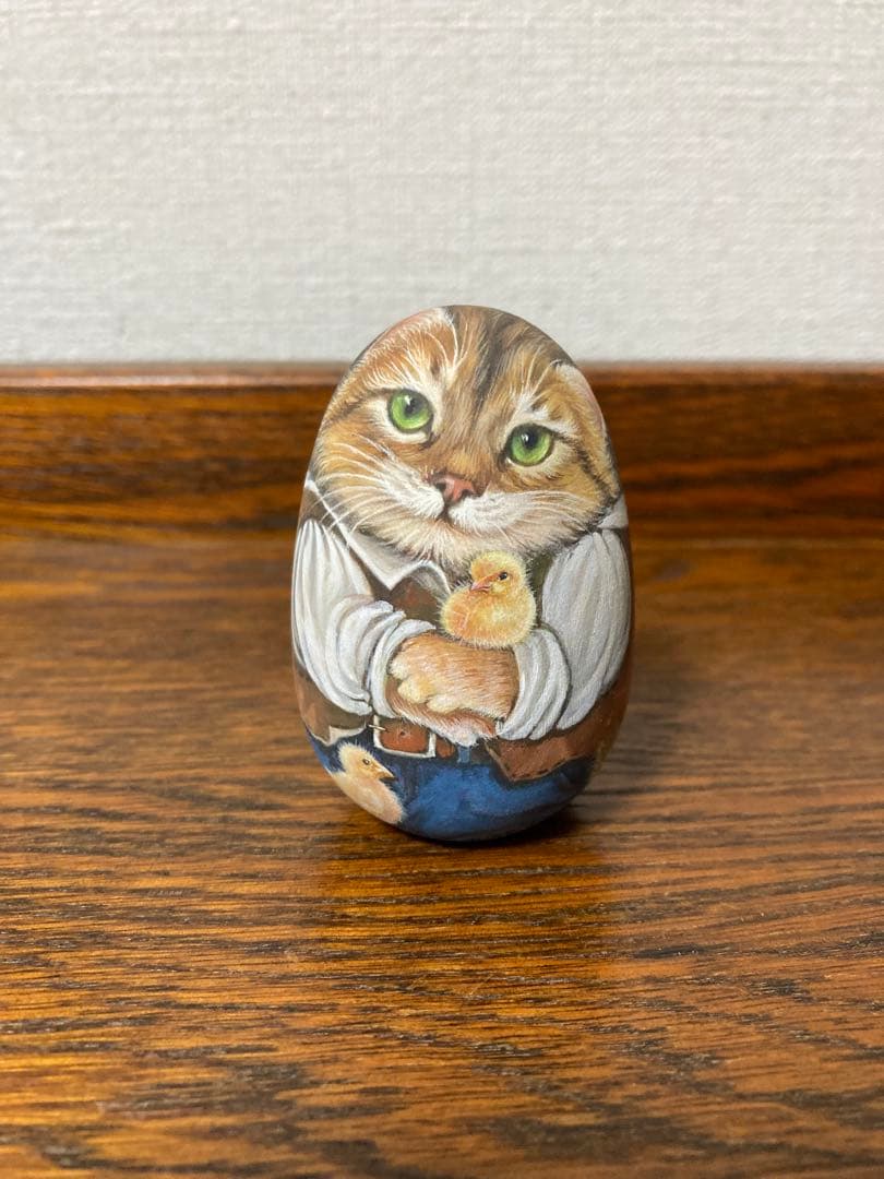 ロシア雑貨☆イースターエッグ Cat猫オーナメント 『ヒヨコ』マトリョーシカ