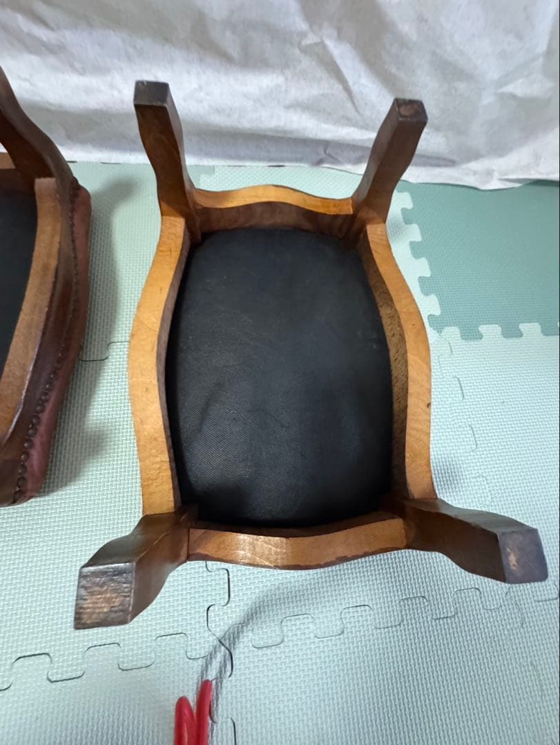 スツール 猫脚 オットマン 補助椅子　イタリア家具　アンティーク