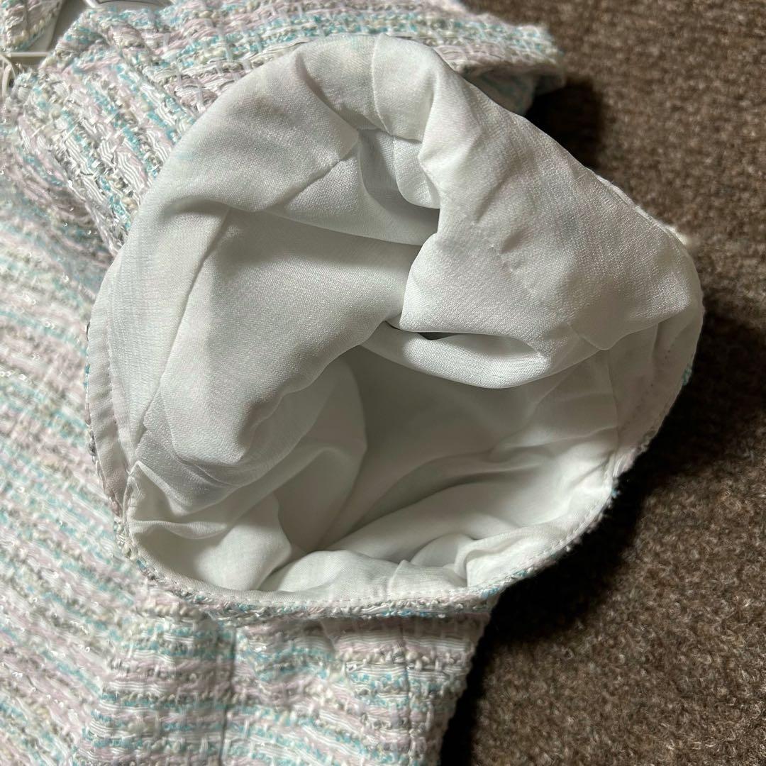 極美品✨ルネ Rene TISSUE フロントジップ ツイード　ワンピース 38