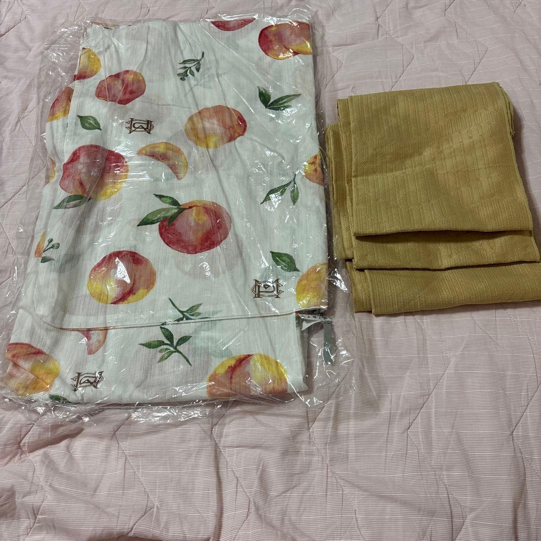 メゾンドフルール　白桃浴衣　帯　2点セット