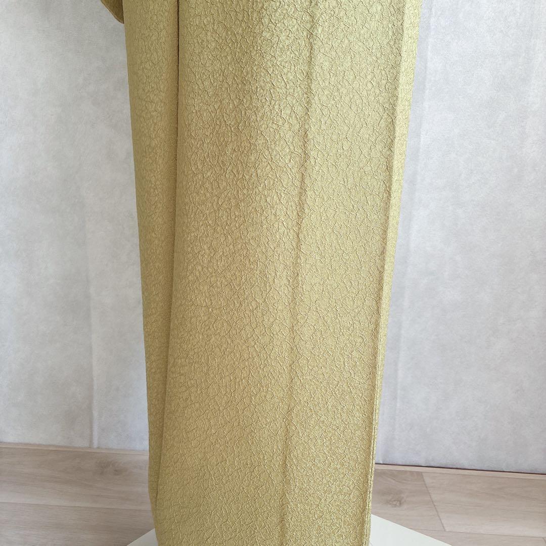 色無地　フルセット　着物　正絹　一つ紋　丹後ちりめん　共布 J10