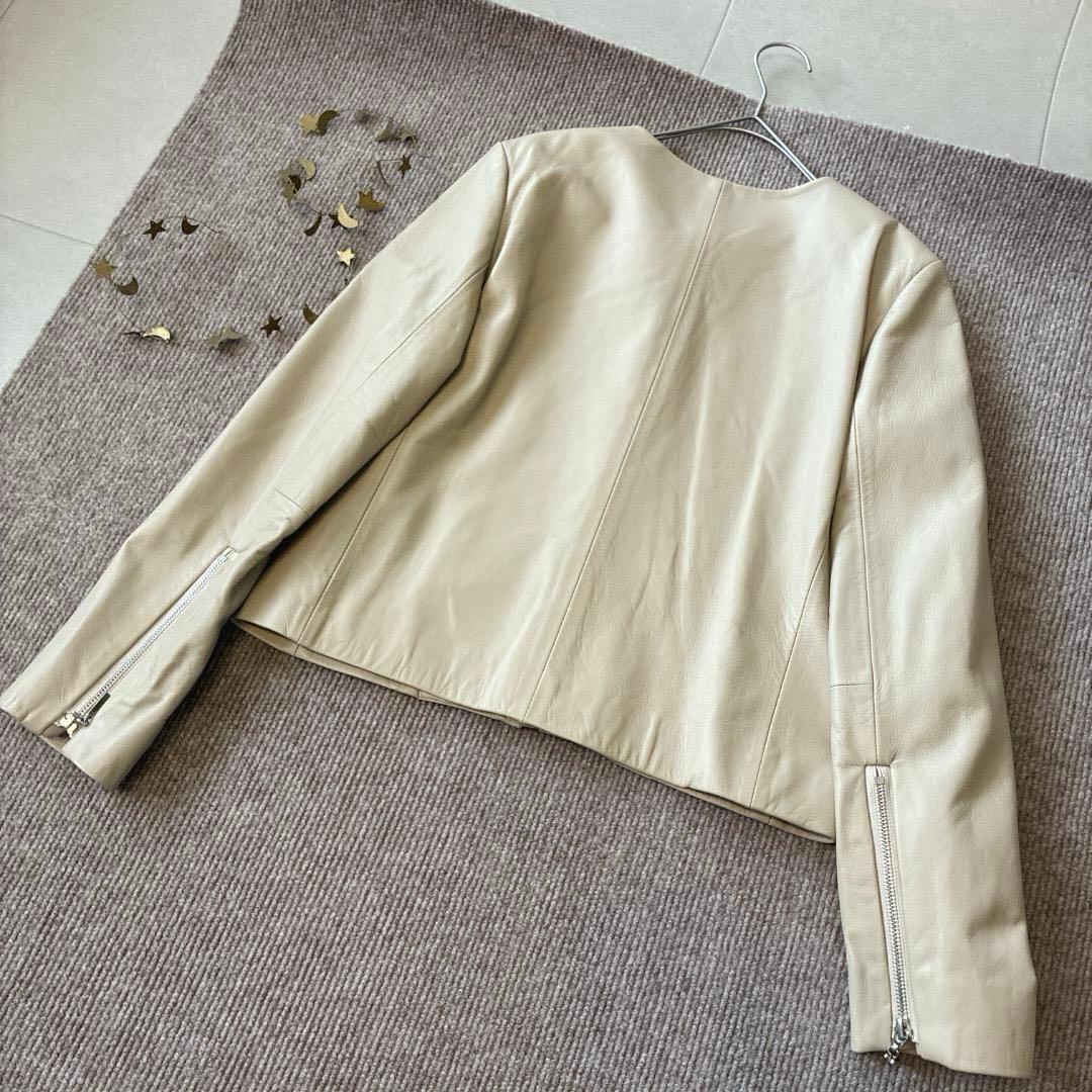 極美品 ブレンヘイム♡ラムレザー ノーカラー ライダース ジャケット M