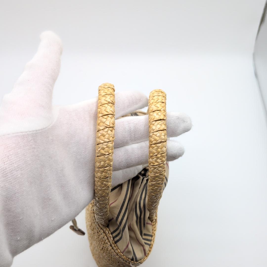 良品✨　バーバリー ハンドバッグ かごバッグ ノヴァチェック ストロー ベージュ