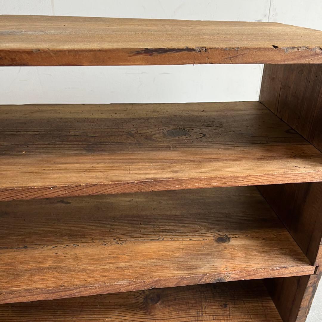 アンティーク 飾り棚 オープンラック 無垢材 シャビー z446
