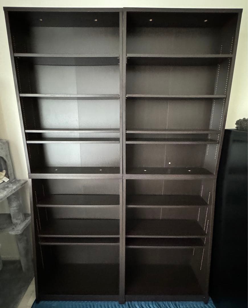 【値下げ条件あり】本棚3点セット ダークブラウン 高さ180幅60+90奥行28