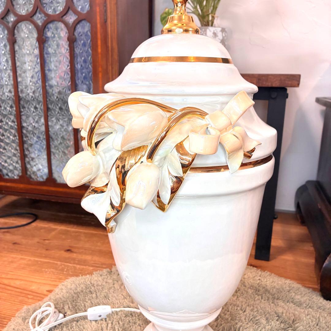 ✨24金使用！？✨ahura アウラ イタリア製 ランプ 陶器 アンティーク