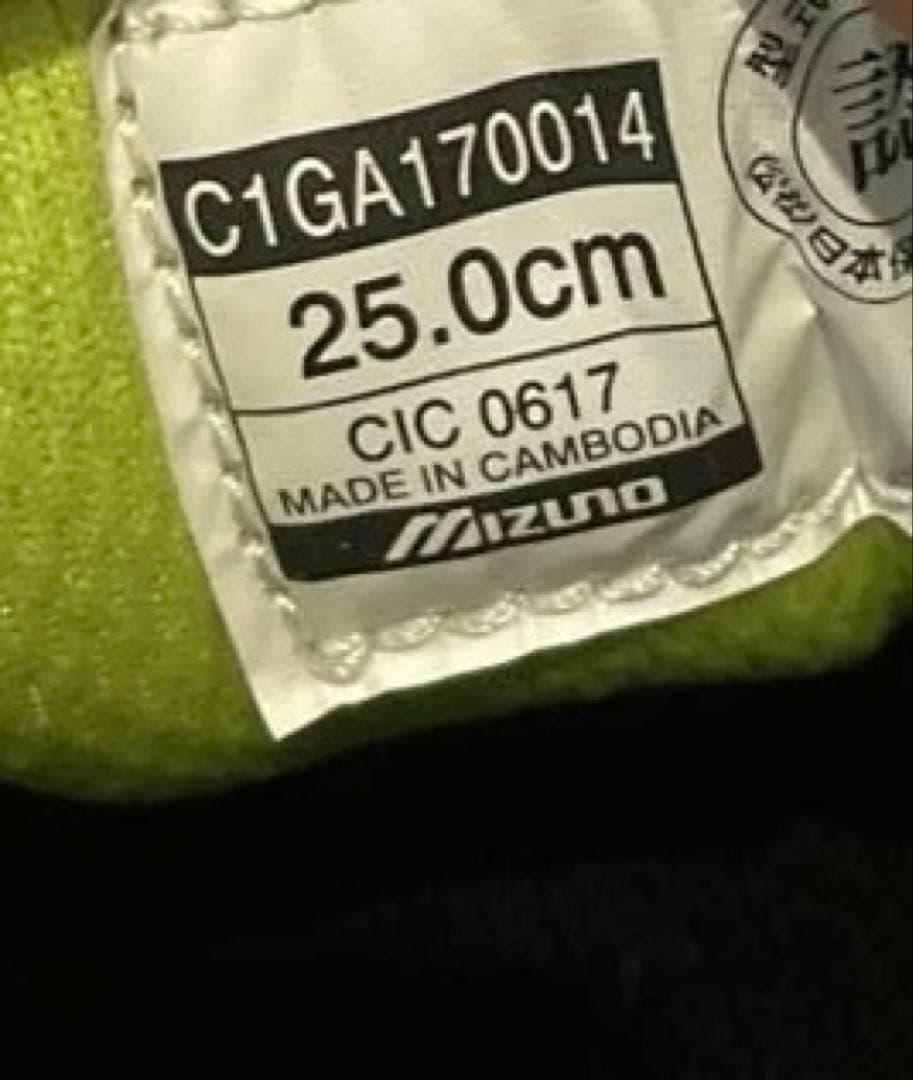 新品未使用品 Mizuno 安全靴 赤/ネイビーライム 25㌢ お得2足セット