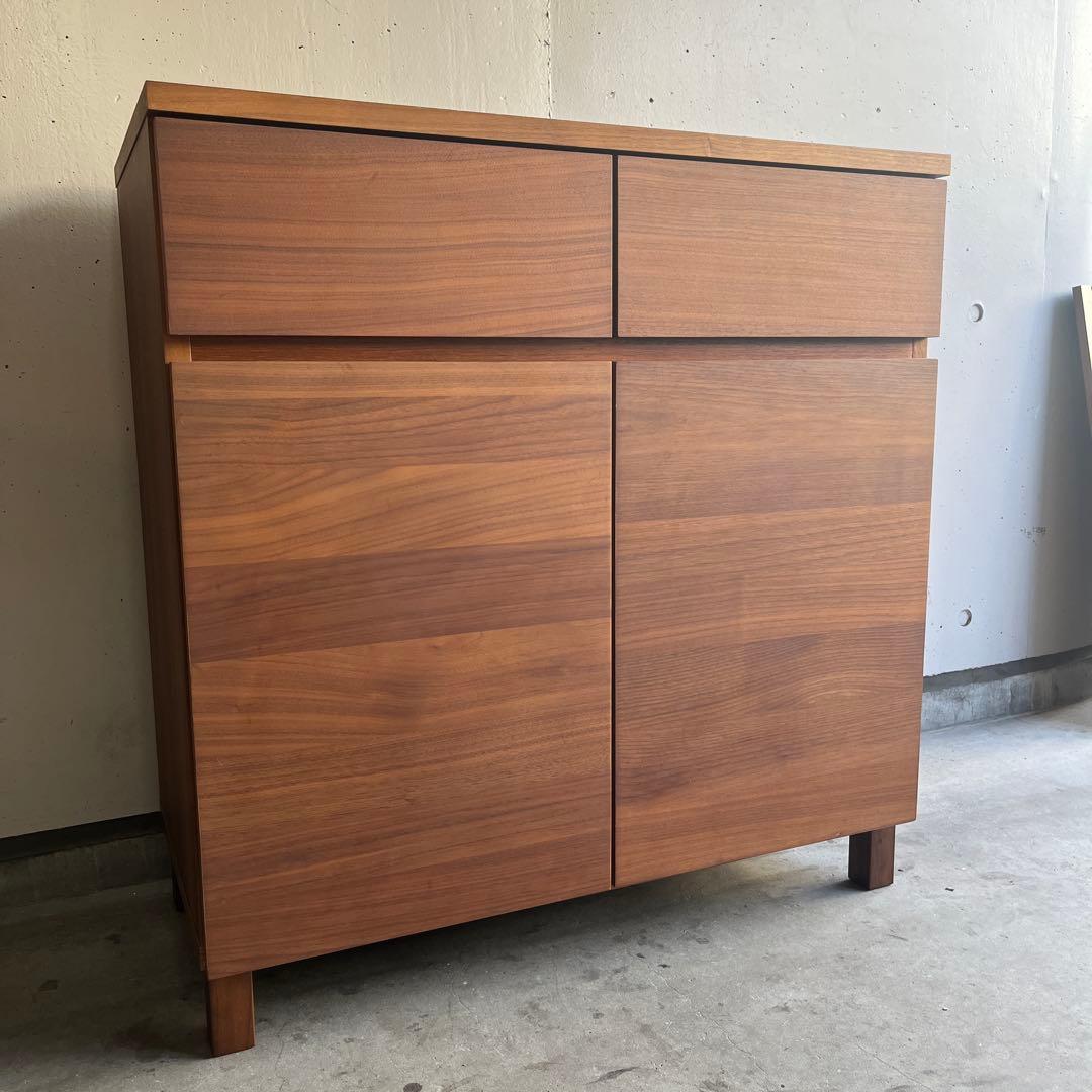 美品・廃盤希少★無印 ウォールナット材キャビネット・木製扉