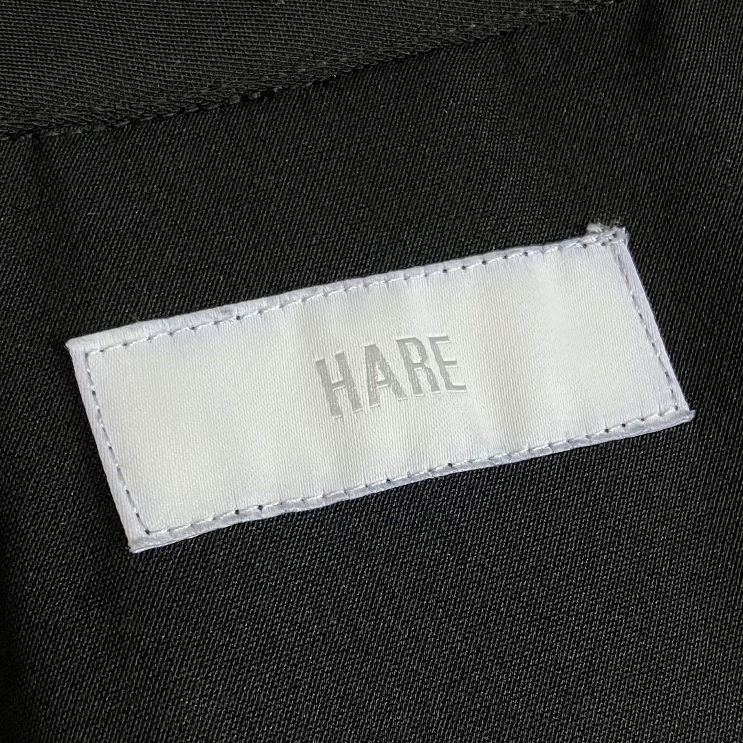 HARE ハレ　ジャガードキリカエプリーツシャツ　ブラック 長袖　F 匿名配送