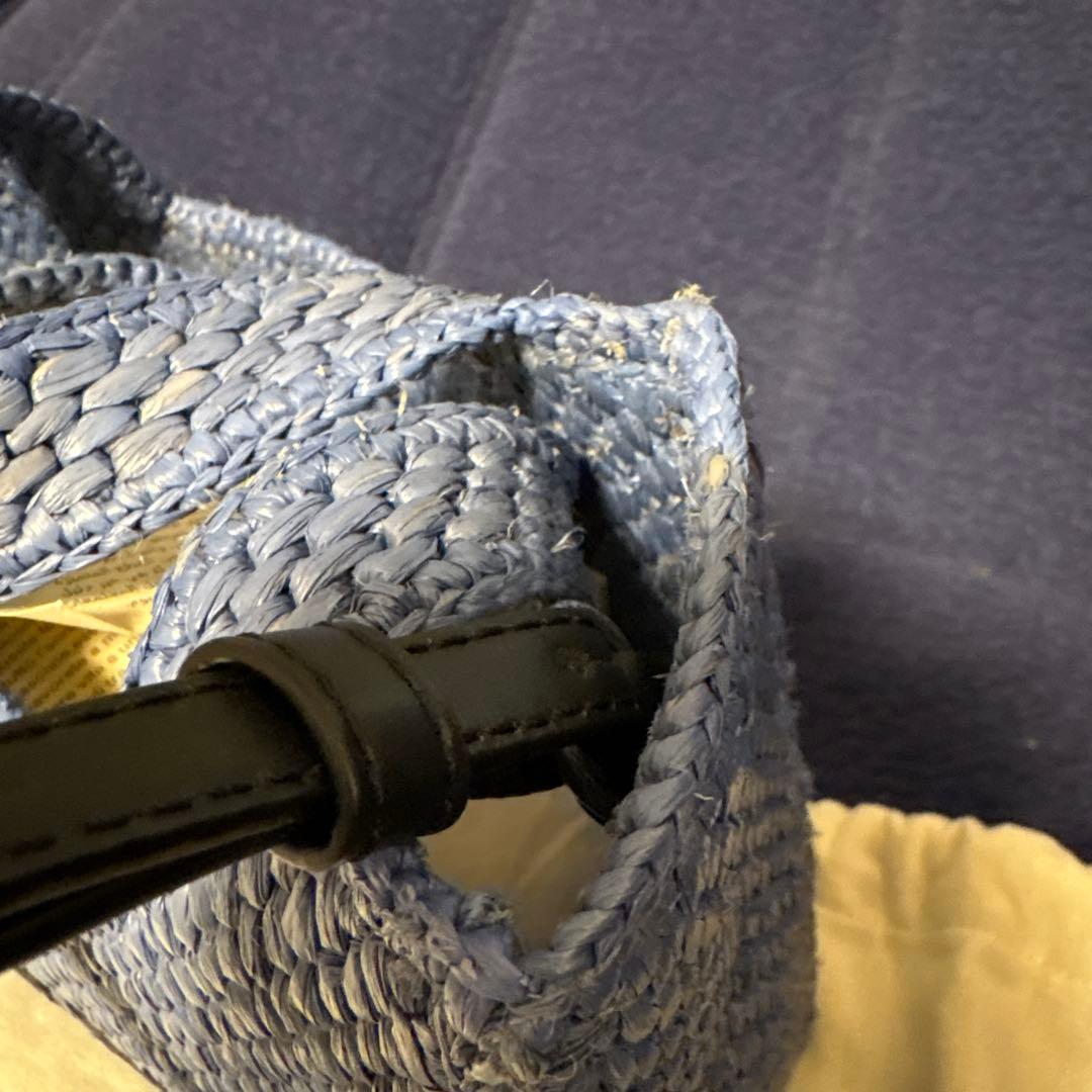 LOEWE フォントトート　ロゴ入り ブルー かごバッグ