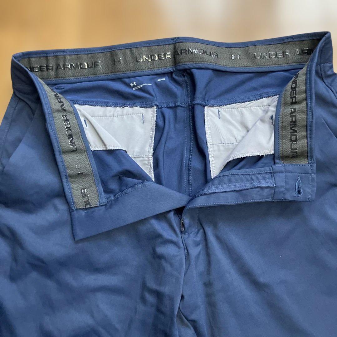 アンダーアーマー　ゴルフパンツ　ネイビー　ヘリンボーン生　38✖️30