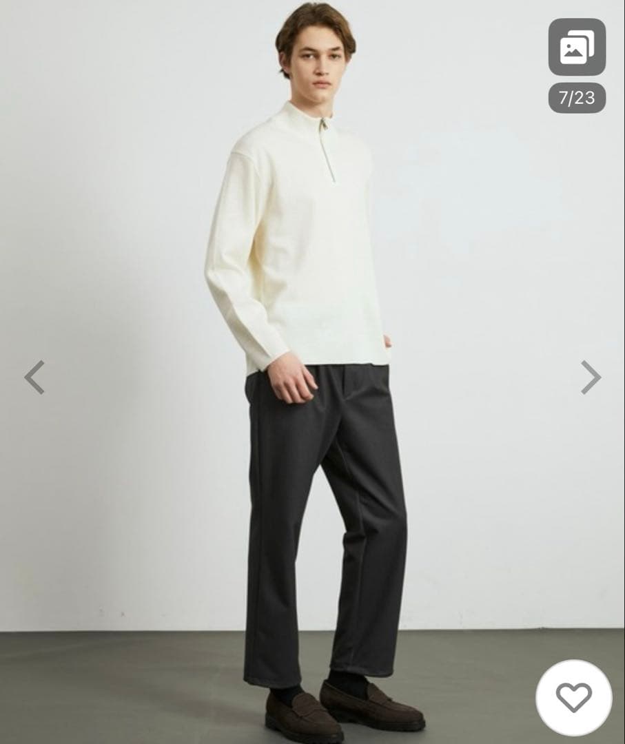 【新品未使用】18Gウールミラノリブハーフジップニット