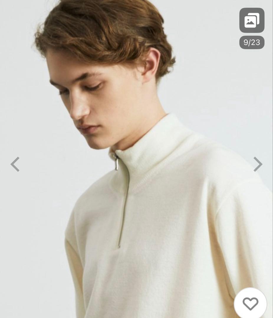 【新品未使用】18Gウールミラノリブハーフジップニット