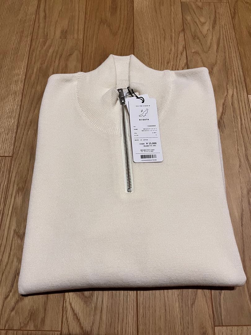 【新品未使用】18Gウールミラノリブハーフジップニット