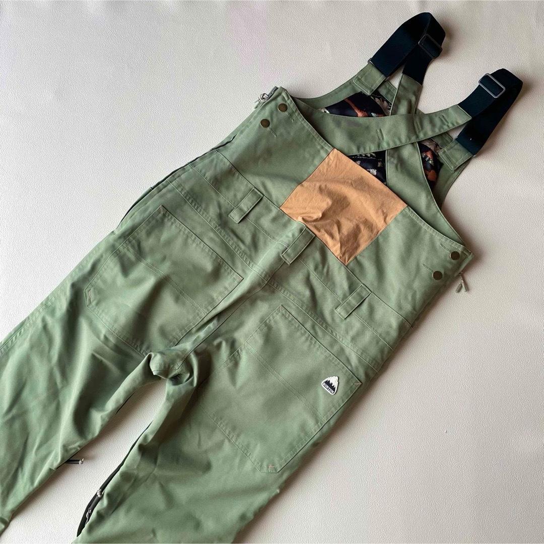 5467　バートン　ビブパンツ レディース スノボウェア カーキ　ZEALOUS