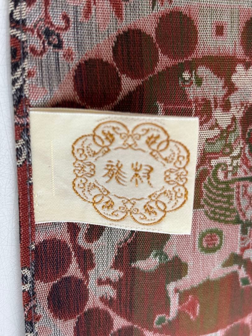 【新品未使用】龍村美術織物　獅子狩文錦 超大型テーブルクロス　120×164桐箱