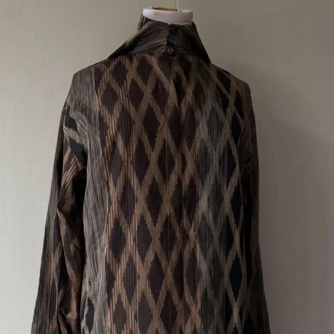 【美品】 1986AW issey miyake 極太 異形 筆タグ シルク