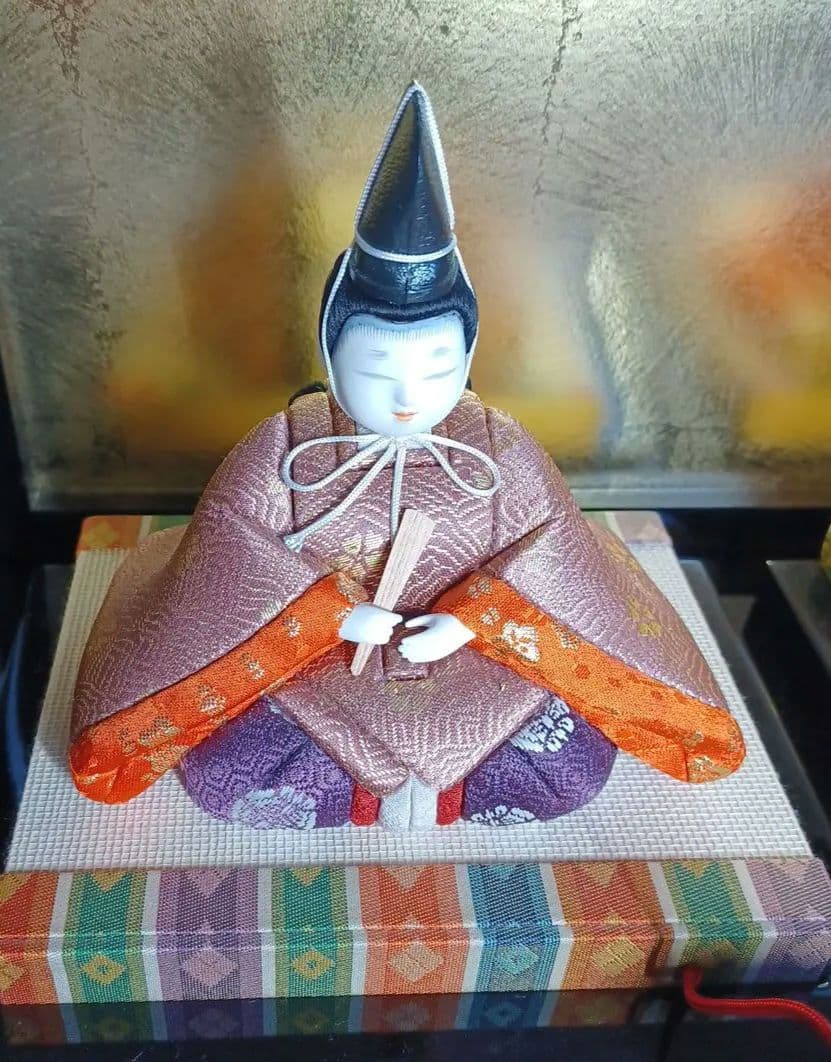 木目込み　賀茂雛　玉秀作　親王飾り　雛人形　お雛様　雛飾り　高級毛バタキ中古美品