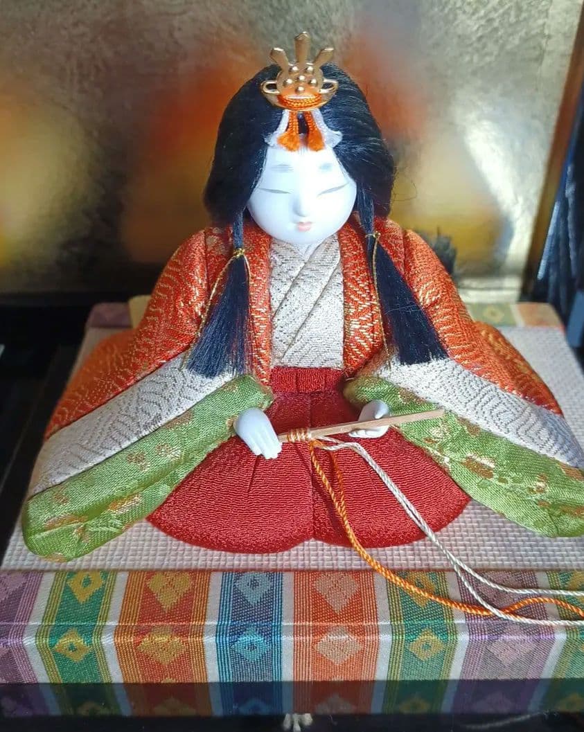 木目込み　賀茂雛　玉秀作　親王飾り　雛人形　お雛様　雛飾り　高級毛バタキ中古美品