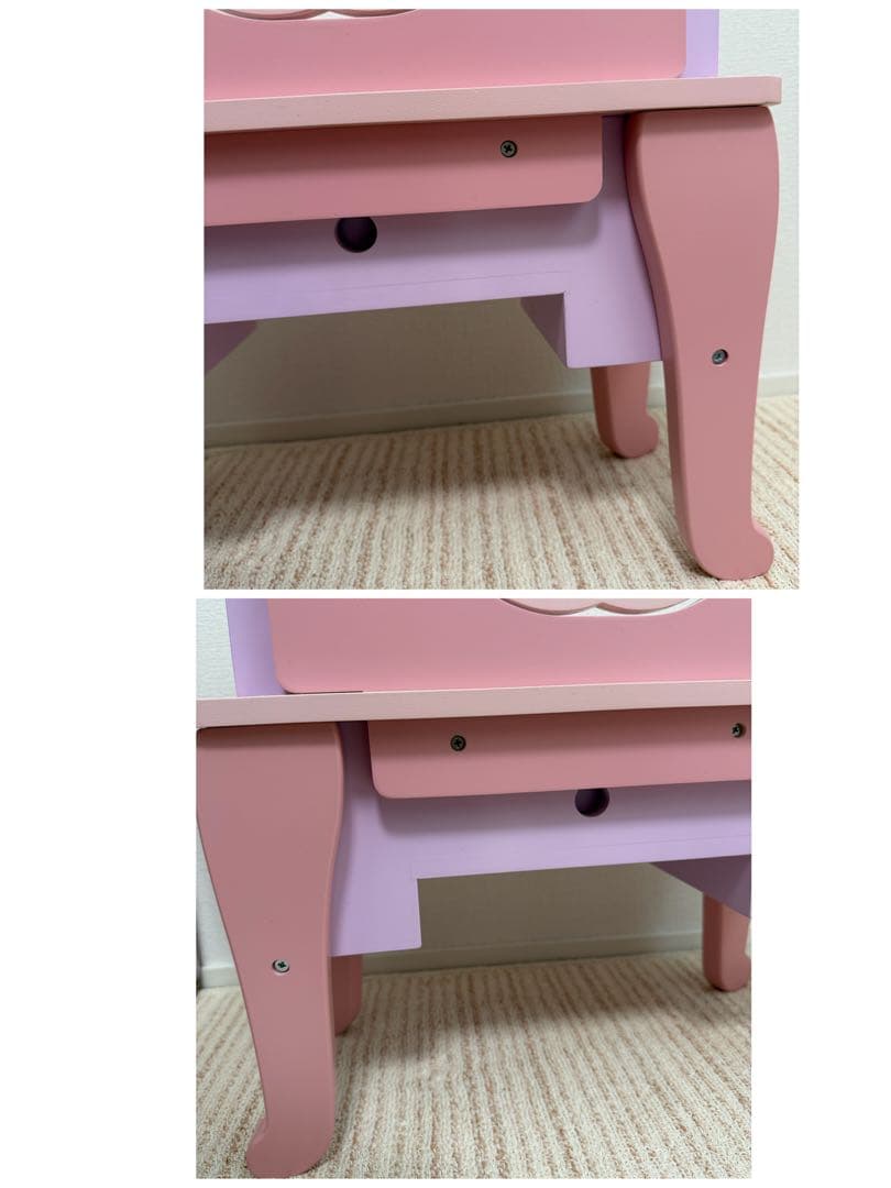 マザーガーデン　野いちごティアラドレッサー　木製　ドレッサー　パープル　ピンク