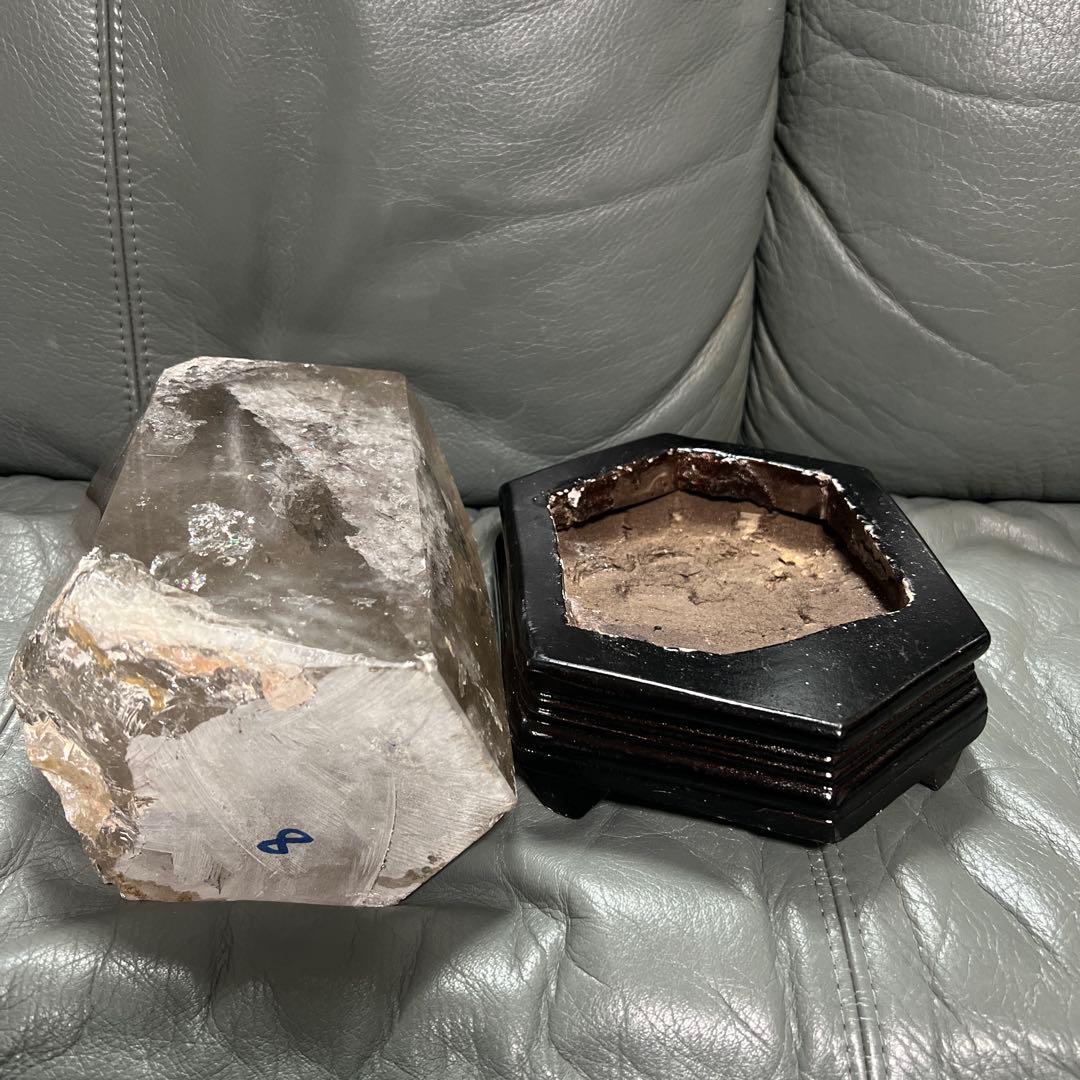 特価！超美品！特大　スモーキークォーツ　六角柱　煙水晶 27cm5.2kg