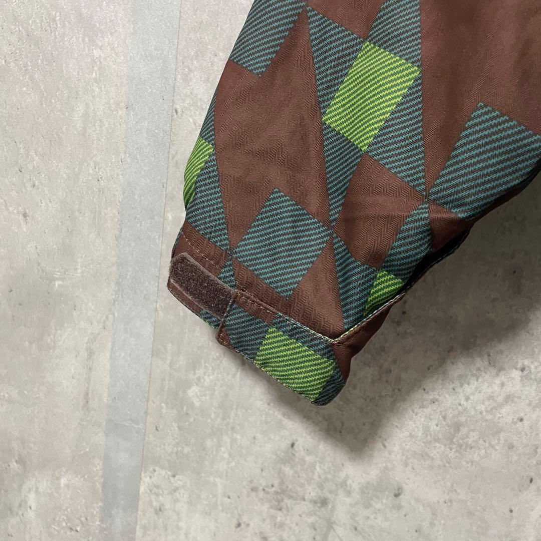 Burtonバートンスキーウェアスノーボードジャケットパーカーフードチェック総柄