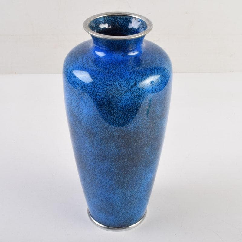 七宝焼　大吉七宝工房　太田博明作　花蝶文　花瓶　V　9147