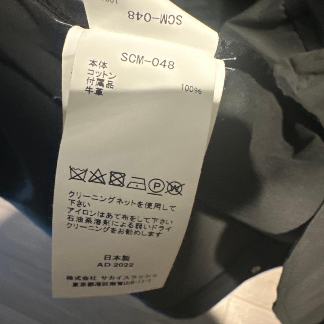 sacai メンズ　コットンモッズコート アウター ブラック　SCM-048