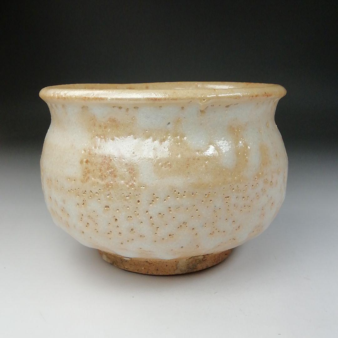 Ｔ６６９　建水　『志野建水』『佐々木萬穂 造』　共箱　茶道具