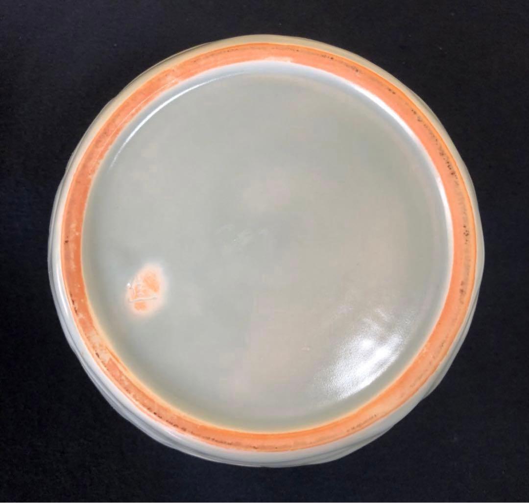 《R》妙高焼 青磁 椿文 水指 高井進 歴書 共布 共箱　260128く2