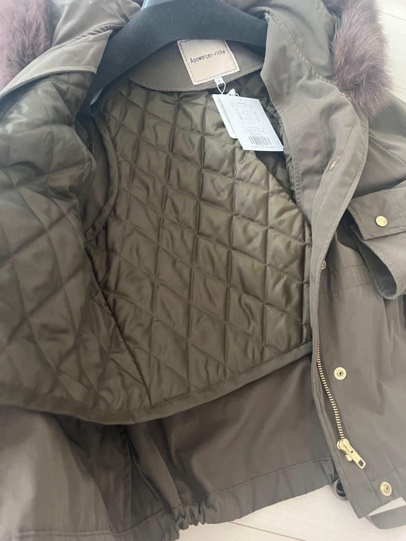 アプワイザーリッシェ　モッズコート　カーキ　ファー付き