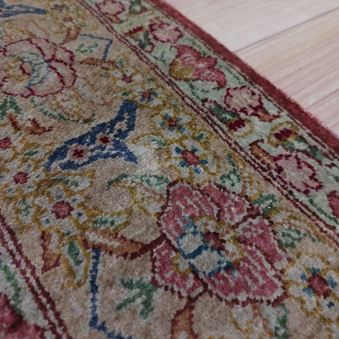 Y3295 高級ペルシャ絨毯 クム産 シルク100% 手織り110万ノット