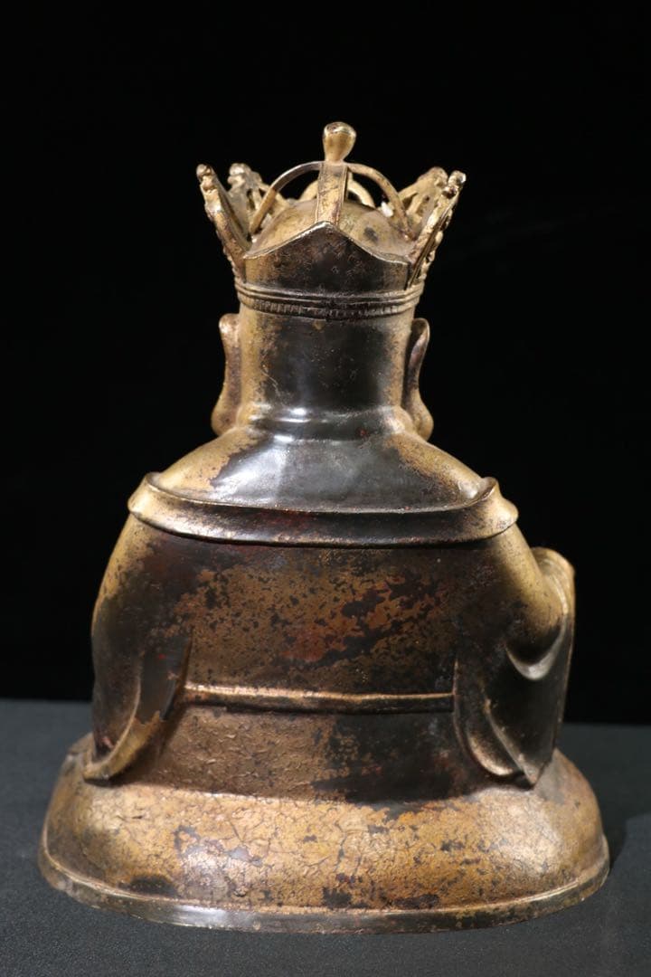 旧蔵珍蔵　仏像　開運仏　笑仏　 純銅製　アンティーク　置物　時代物　本物保証